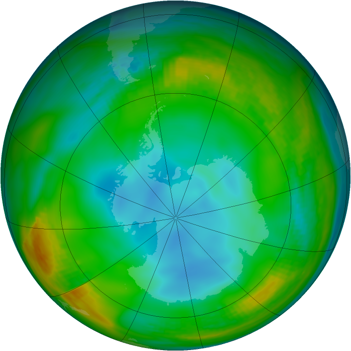 Antarctic ozone map for 20 June 1979